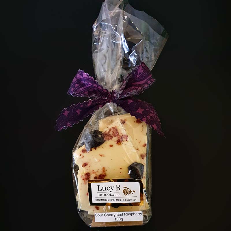 Sour Cherry & Raspberry White Chocolate Thins